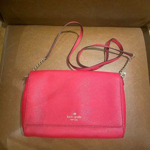 Pink Kate Spade purse with gold accessories